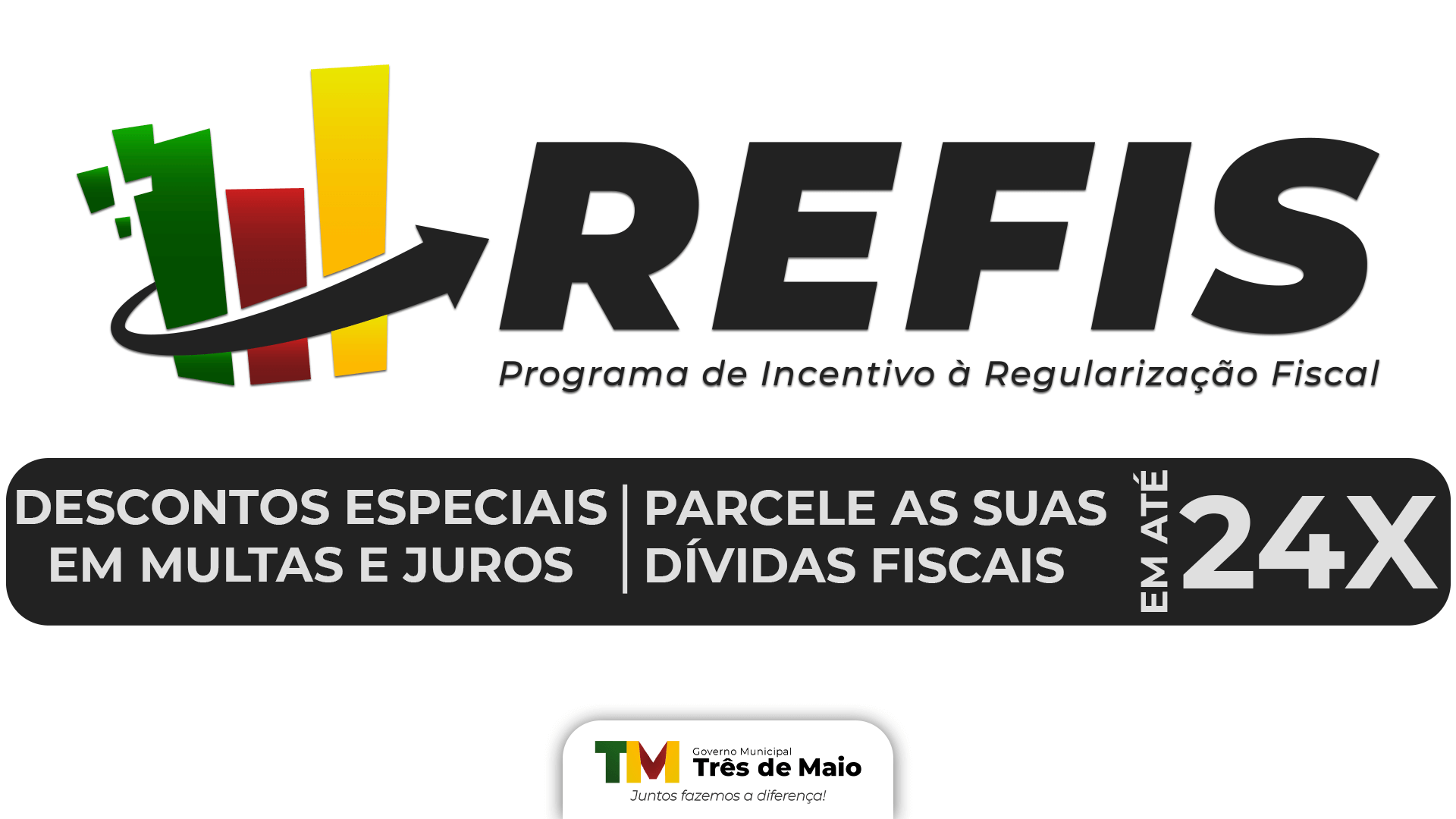 PRAZO PARA O SEGUNDO PAGAMENTO À VISTA DO CRONOGRAMA DO REFIS ENCERRA ESTE MÊS