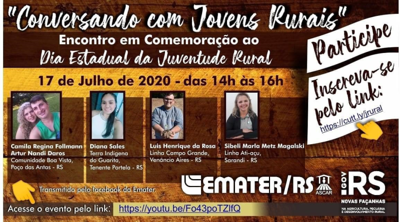 Encontro virtual com a Juventude Rural do Rio Grande do Sul.