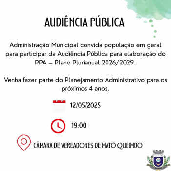<p>Audi&ecirc;ncia P&uacute;blica&nbsp;</p>
