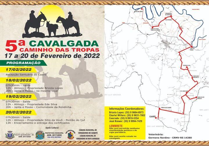 CAVALGADA CAMINHO DAS TROPAS OCORERRÁ NESSE FIM DE SEMANA