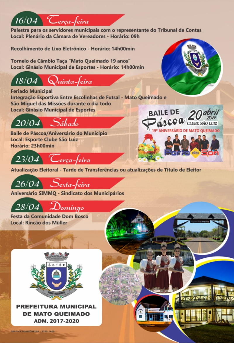 Programações do mês de Aniversário