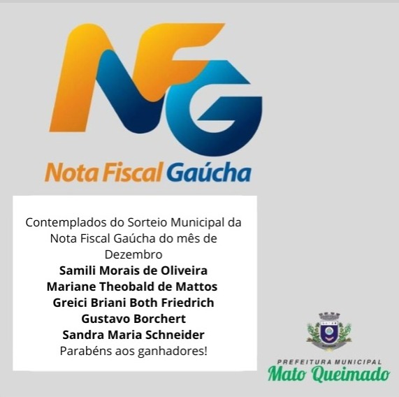 CONTEMPLADOS NOTA FISCAL GAÚCHA MÊS DE DEZEMBRO 
