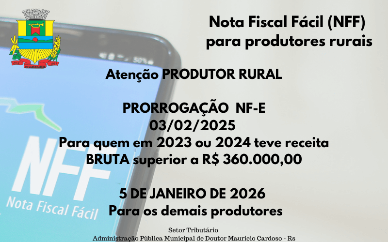 <p class="cvGsUA direction-ltr align-center para-style-body"><span class="OYPEnA font-feature-liga-off font-feature-clig-off font-feature-calt-off text-decoration-none text-strikethrough-none">Nota Fiscal F&aacute;cil (NFF)&nbsp;</span><span class="OYPEnA font-feature-liga-off font-feature-clig-off font-feature-calt-off text-decoration-none text-strikethrough-none">para produtores rurais</span></p>