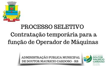<p><strong>PROCESSO SELETIVO -&nbsp;Operador de M&aacute;quinas</strong></p>
