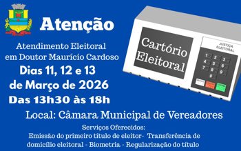 <p><strong>ATENDIMENTO ELEITORAL EM DOUTOR MAUR&Iacute;CIO CARDOSO</strong></p>