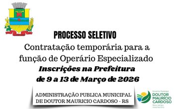<p>PROCESSO SELETIVO&nbsp;de Operador Especializado</p>