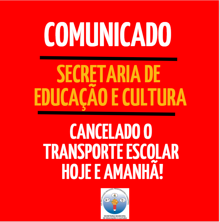 <p>TRANSPORTE ESCOLAR CANCELADO</p>
