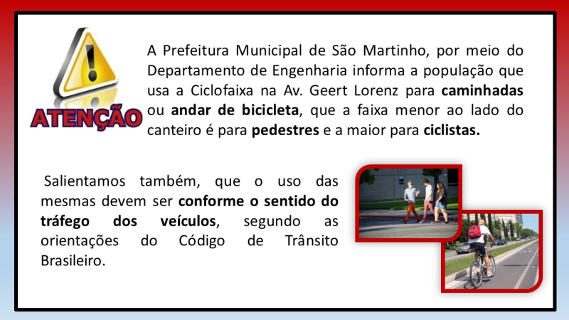 CICLOFAIXA DA AV. GEERT LORENZ