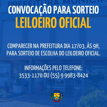 <p>CONVOCA&Ccedil;&Atilde;O PARA LEILOEIRO OFICIAL</p>