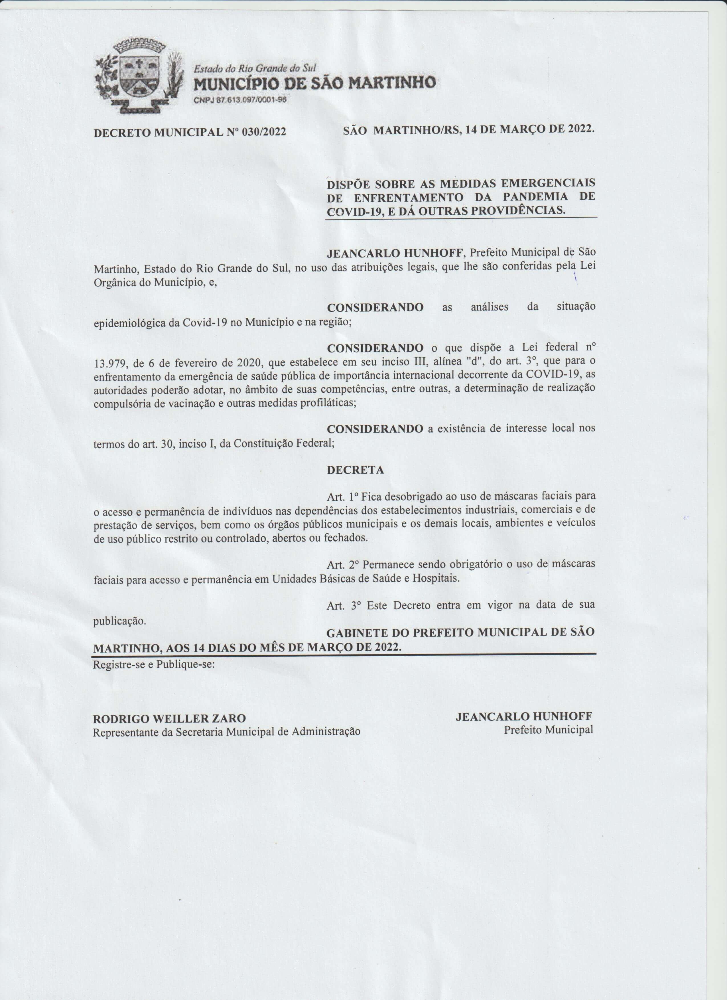 SÃO MARTINHO FLEXIBILIZA O USO DE MÁSCARA