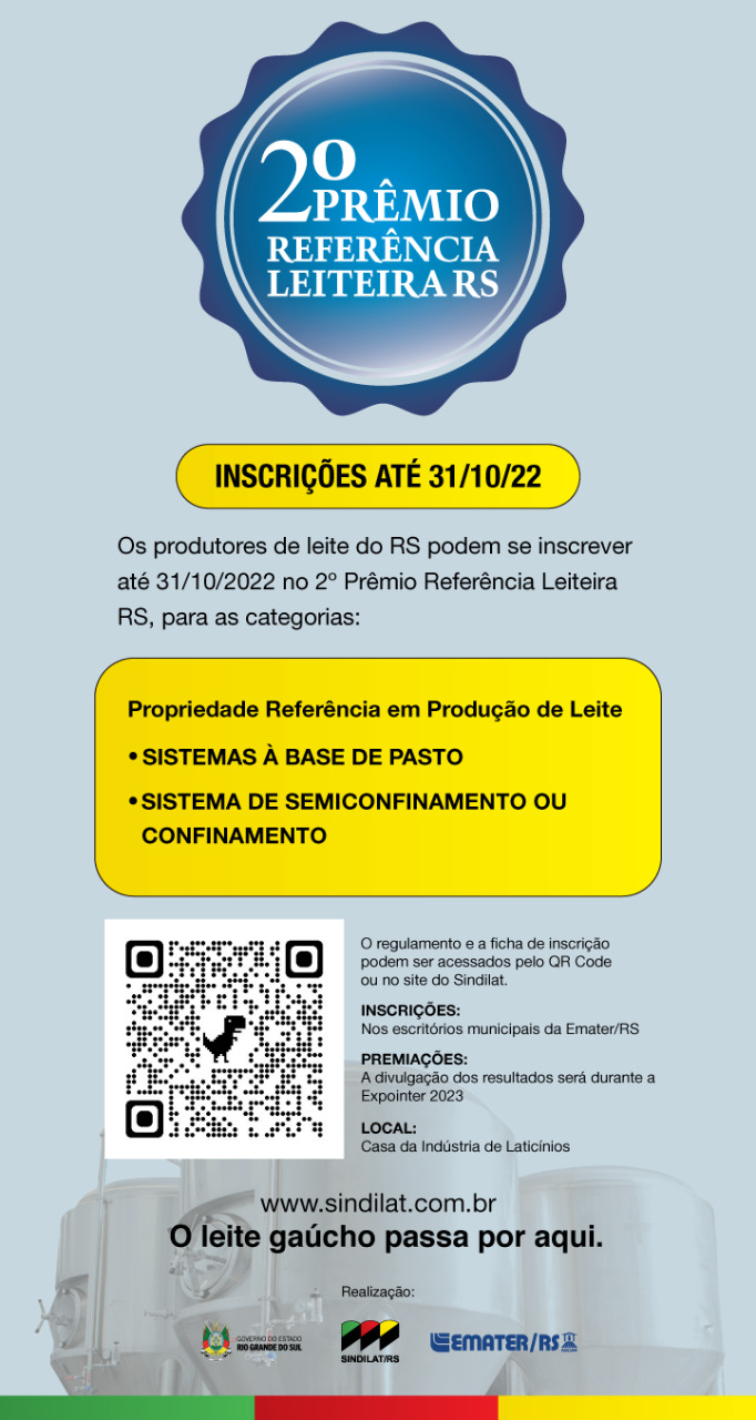 2º PRÊMIO REFERÊNCIA LEITEIRA COM INSCRIÇÕES ABERTAS