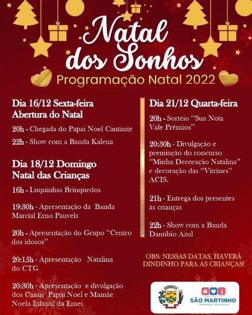 Programação ''Natal dos Sonhos'' 2022