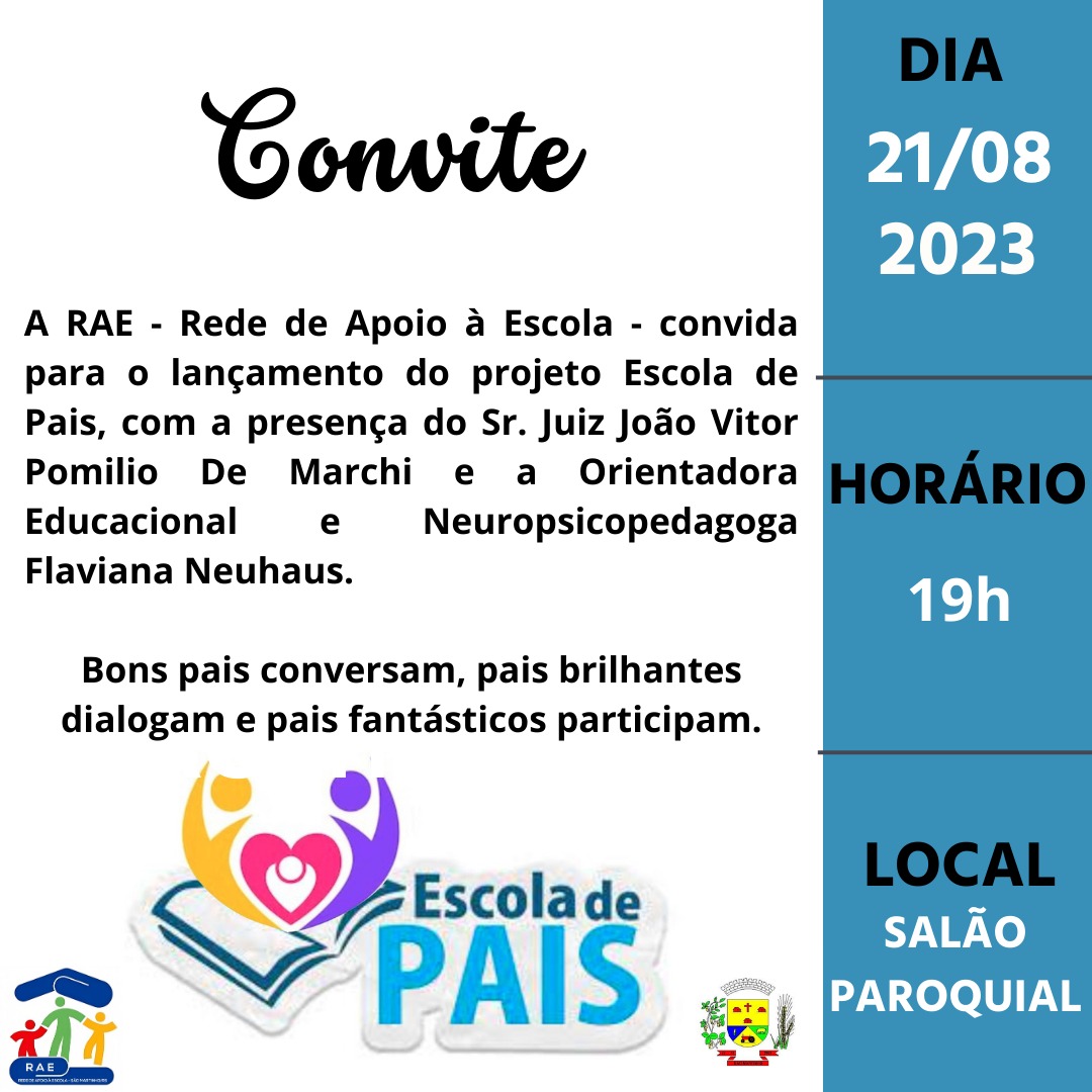 Lançamento do projeto ''Escola de Pais''