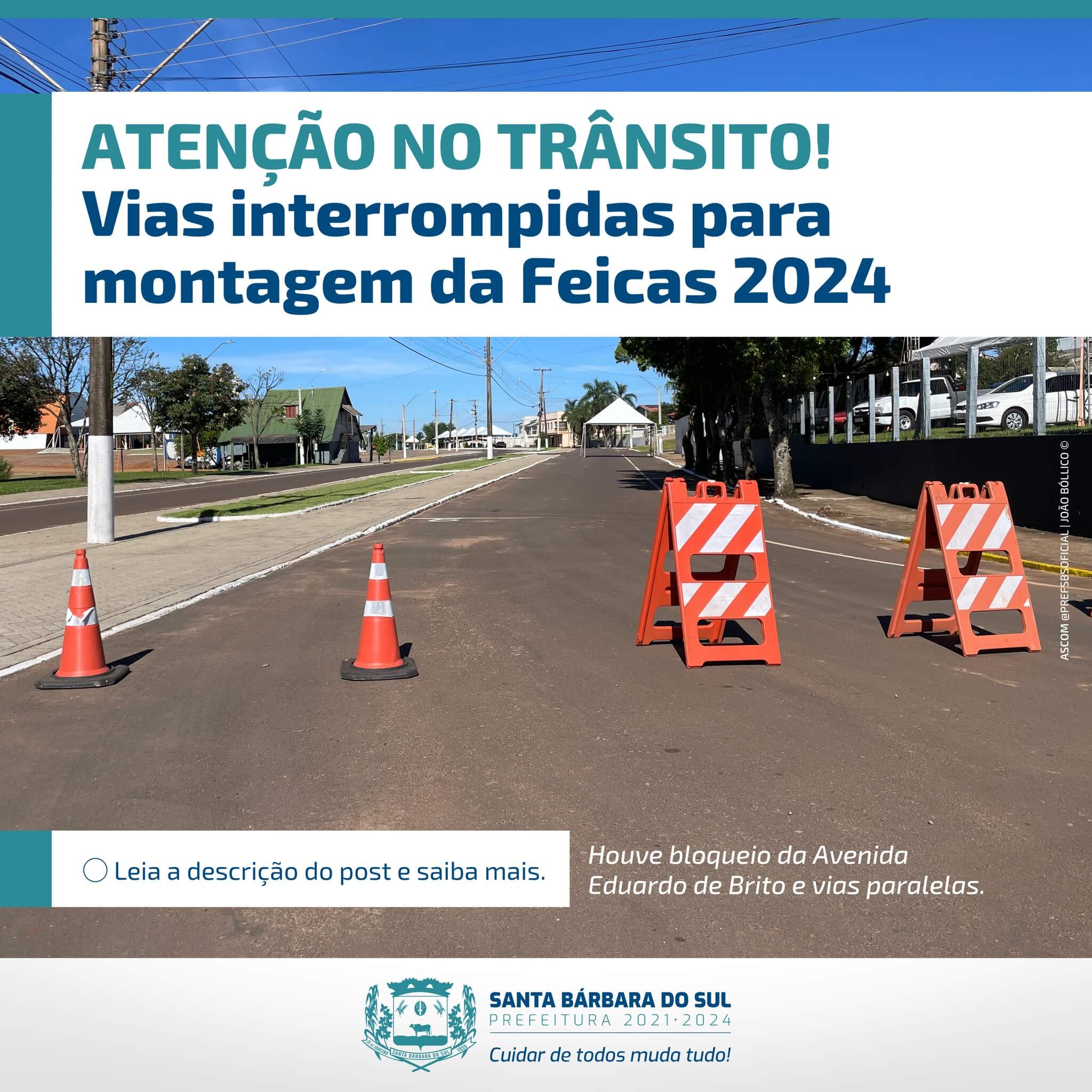 <p>Ruas bloqueadas por conta da montagem das estruturas para a Feicas 2024</p>