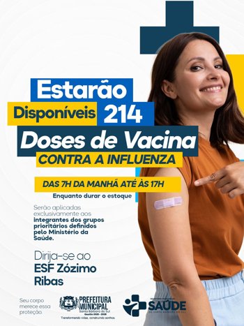 Vacina&ccedil;&atilde;o contra influenza segue com 214 doses dispon&iacute;veis