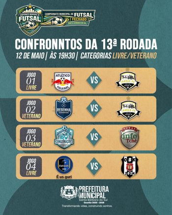 <span style="font-size: 14pt;">13ª rodada movimenta o Futsal Municipal nesta terça-feira</span>