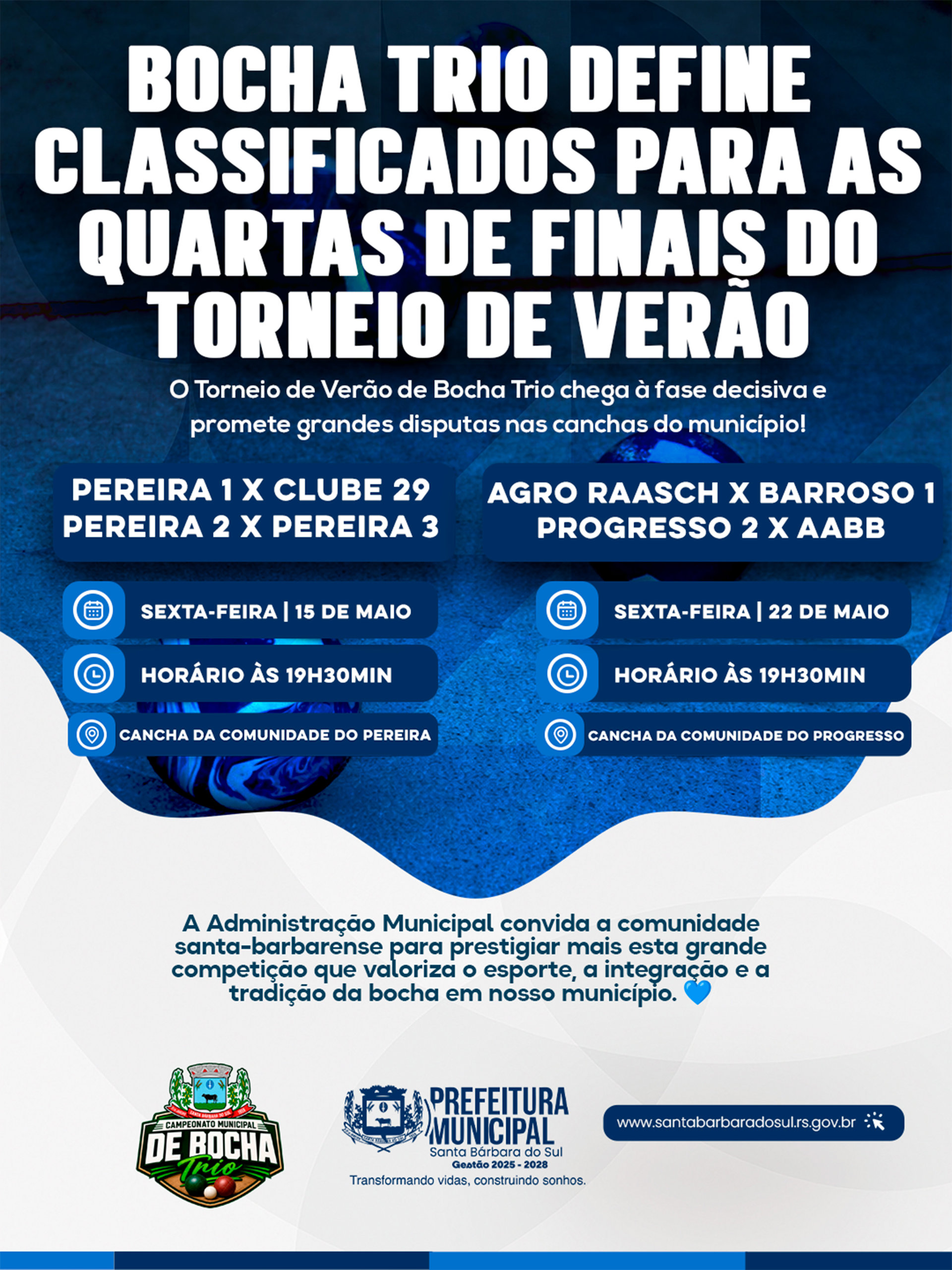 Bocha Trio define classificados para as quartas de finais do Torneio de Verão
