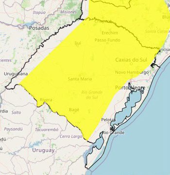 <strong><span style="font-size: 14pt;">Segue *Aviso Meteorol&oacute;gico do INMET* enviado ao Centro de Opera&ccedil;&otilde;es da Defesa Civil:</span></strong>