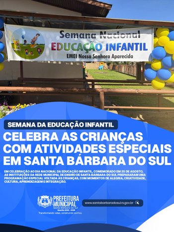 <span style="font-size: 14pt;"><strong>Semana da Educação Infantil celebra as crianças com atividades especiais em Santa Bárbara do Sul</strong></span>