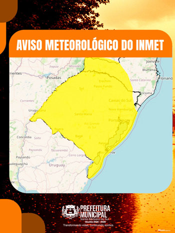 <strong><span style="font-size: 14pt;">⚠️⚠️⚠️⚠️⚠️</span></strong><br /><strong><span style="font-size: 14pt;">Segue *Aviso Meteorol&oacute;gico do INMET* enviado ao Centro de Opera&ccedil;&otilde;es da Defesa Civil:</span></strong><br />👇🏻