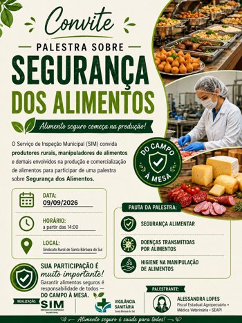 Santa B&aacute;rbara do Sul promove palestra sobre Seguran&ccedil;a dos Alimentos