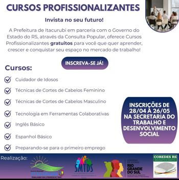 <p>CURSOS PROFISSIONALIZANTES</p>