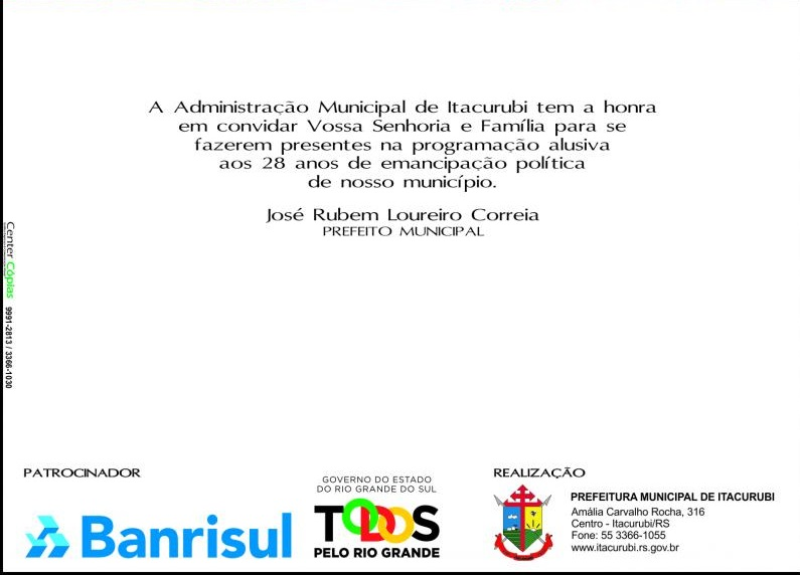 Comemoração do 28° Aniversário do Município de Itacurubi