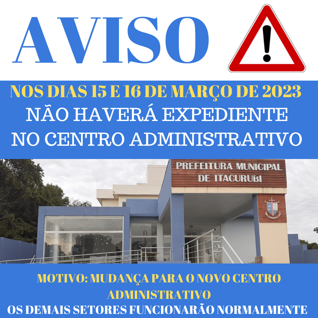 NÃO HAVERÁ EXPEDIENTE NOS DIAS 15 E 16 DE MARÇO