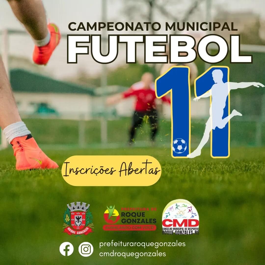 INSCRIÇÕES ABERTAS PARA O MUNICIPAL DE FUTEBOL 11