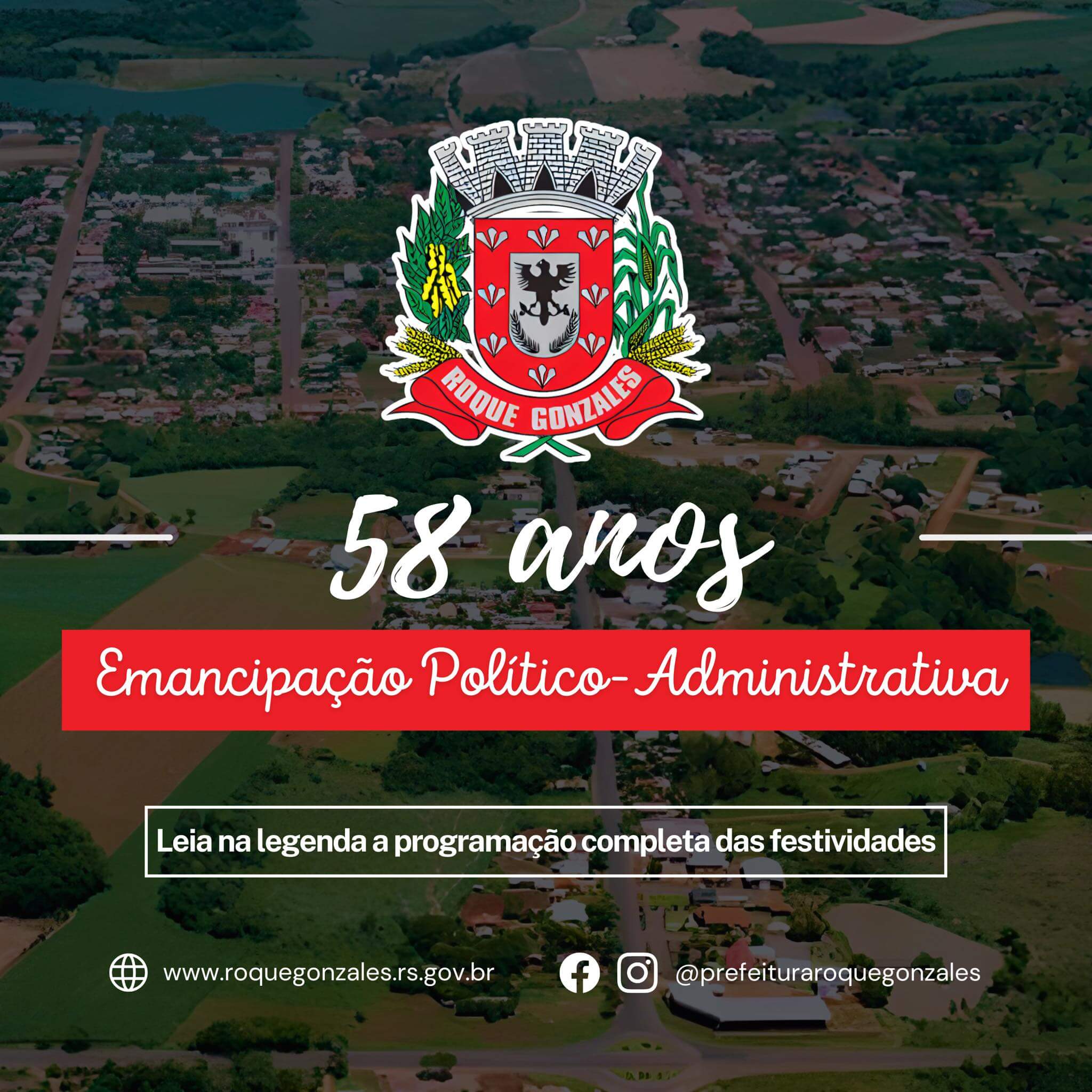 <p>PROGRAMA&Ccedil;&Atilde;O DAS FESTIVIDADES EM ALUS&Atilde;O AOS 58 ANOS DE ROQUE GONZALES</p>