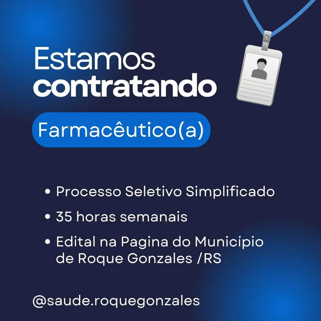 ESTAMOS CONTRATANDO FARMACÊUTICO(A)