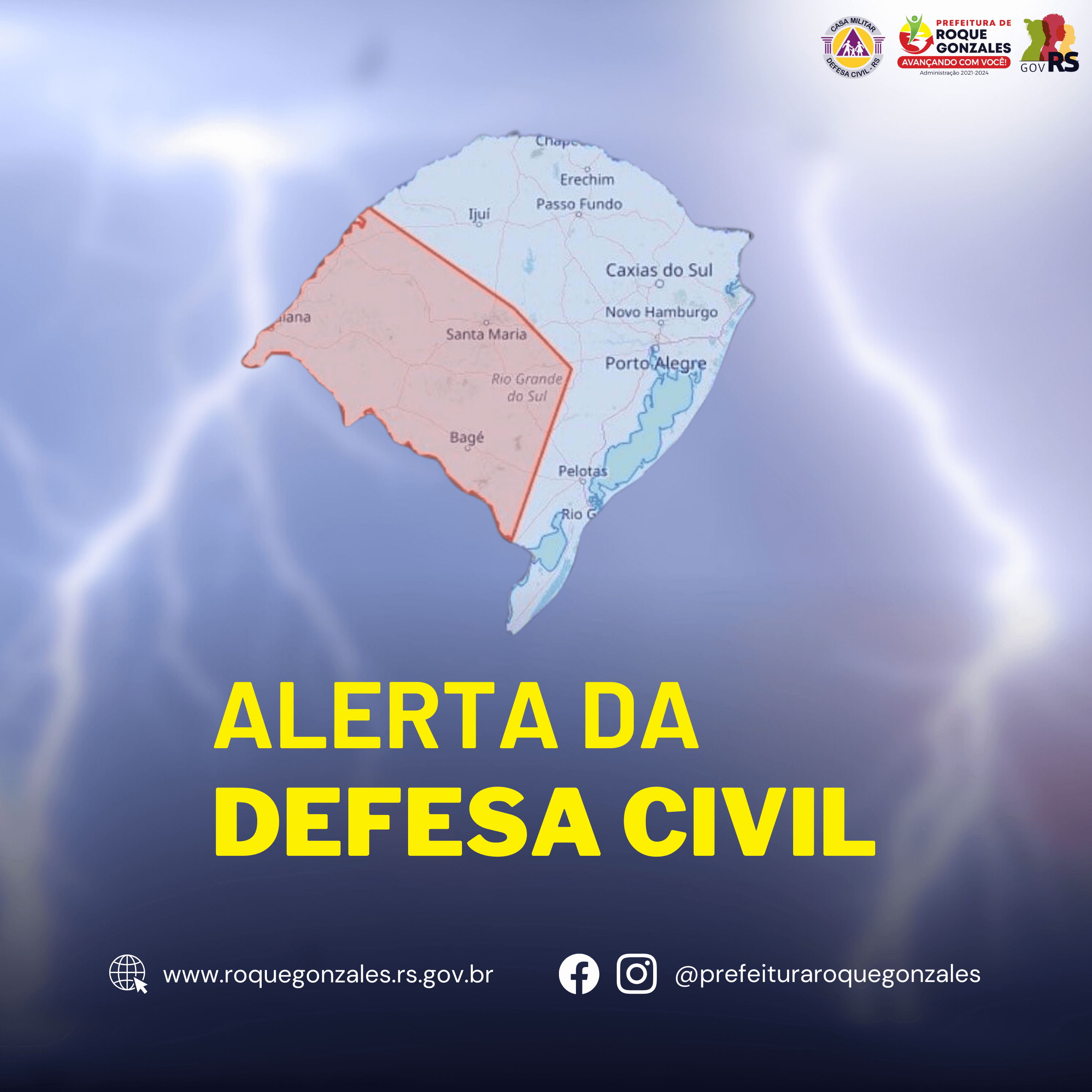 ALERTA DA DEFESA CIVIL DO RIO GRANDE DO SUL