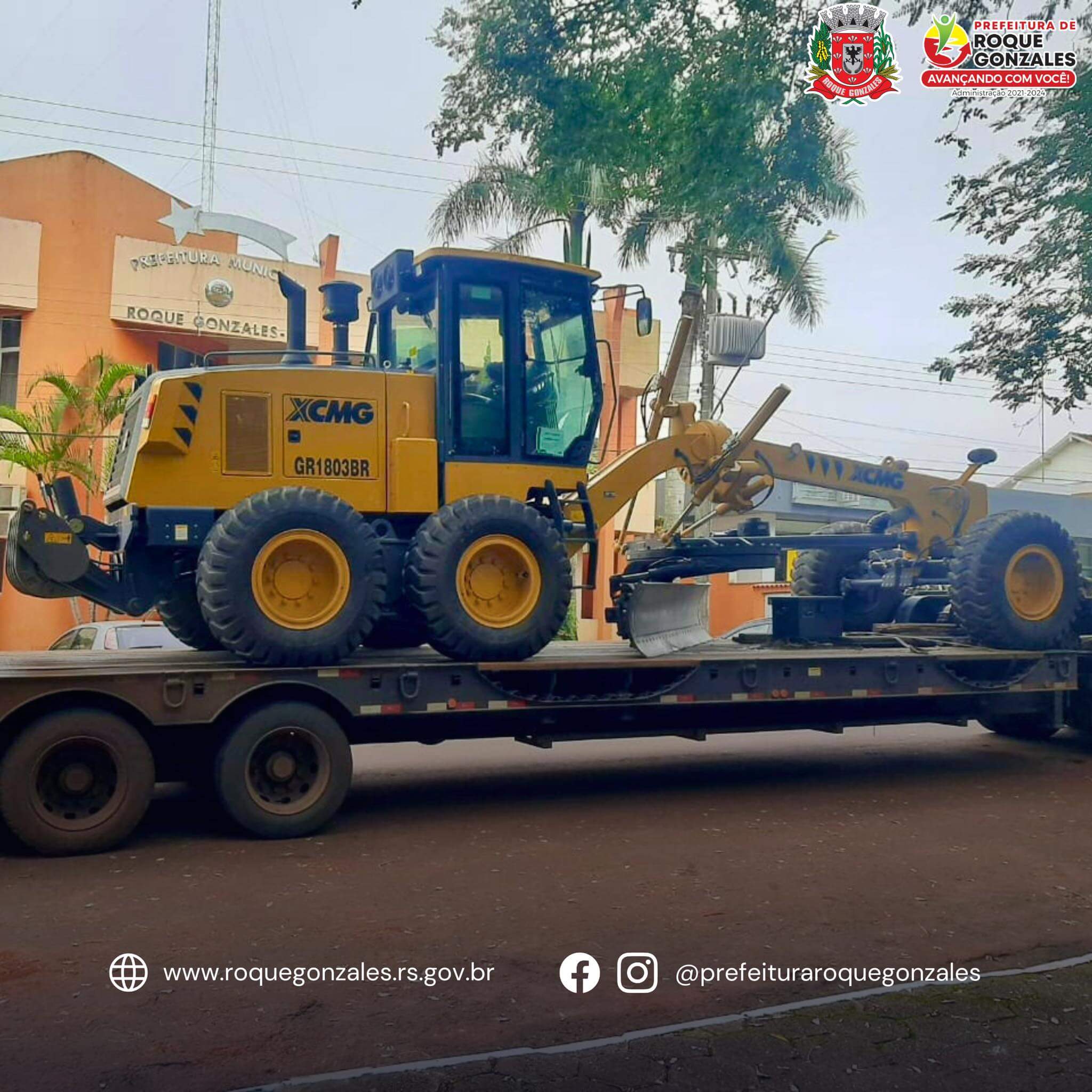 <p>ADMINISTRA&Ccedil;&Atilde;O MUNICIPAL DE ROQUE GONZALES RECEBE NOVA MOTONIVELADORA (PATROLA) DA MARCA XCMG</p>