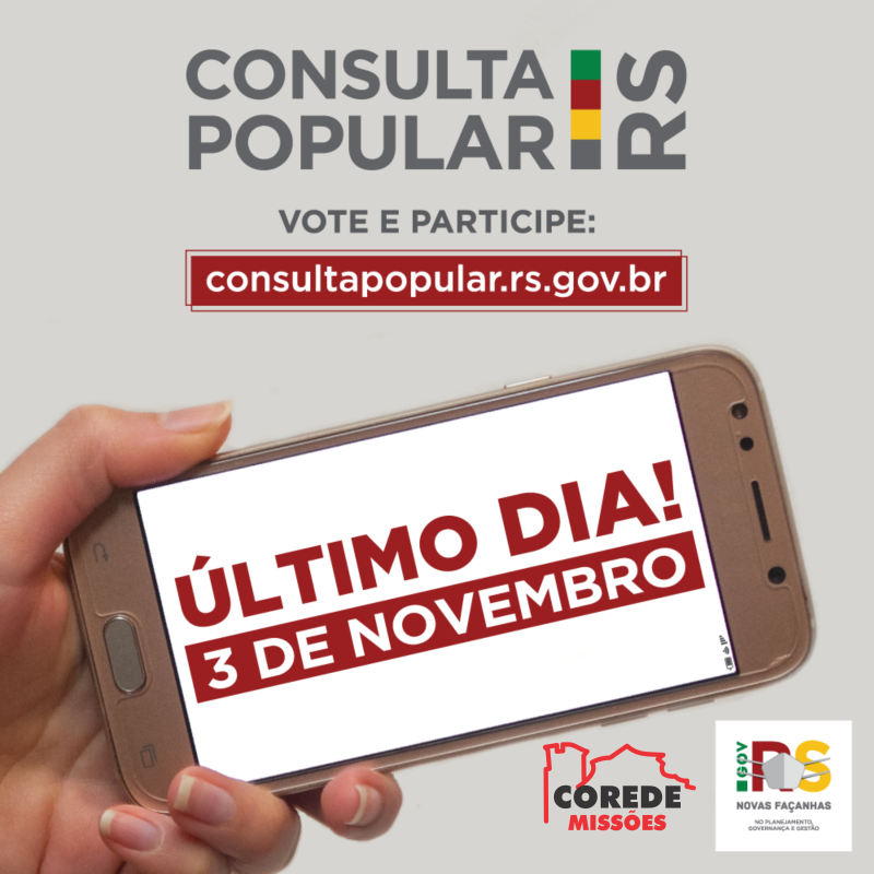 CONSULTA POPULAR ENCERRA HOJE