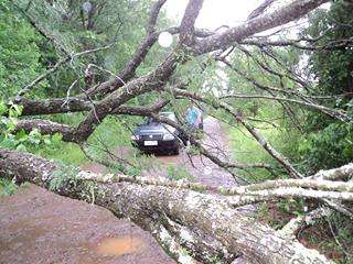 Chuvarada causa danos.