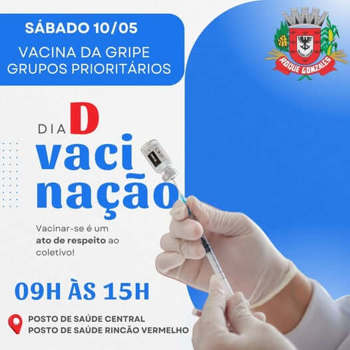 <p>COMUNICADO IMPORTANTE &ndash; DIA D DE VACINA&Ccedil;&Atilde;O CONTRA A GRIPE (INFLUENZA)&nbsp;</p>