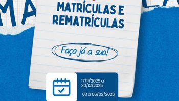 <p>MATR&Iacute;CULAS E REMATR&Iacute;CULAS DA REDE MUNICIPAL DE ENSINO PARA 2026</p>