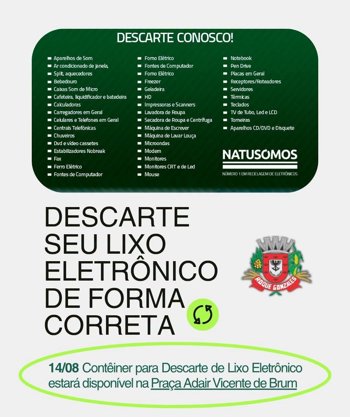 ADMINISTRA&Ccedil;&Atilde;O MUNICIPAL PROMOVE CAMPANHA DE RECOLHIMENTO DE LIXO ELETR&Ocirc;NICO
