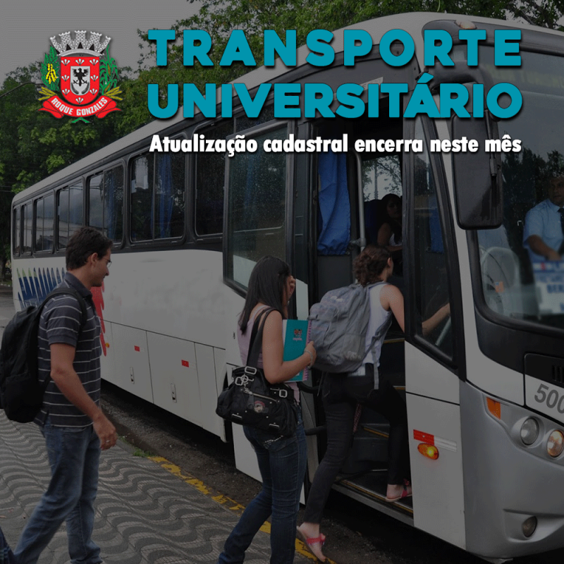 ATUALIZAÇÃO CADASTRAL PARA AUXÍLIO TRANSPORTE UNIVERSITÁRIO ENCERRA ESTE MÊS