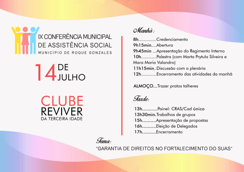 ASSISTÊNCIA SOCIAL LANÇA PROGRAMAÇÃO DA SUA IX CONFERÊNCIA MUNICIPAL 