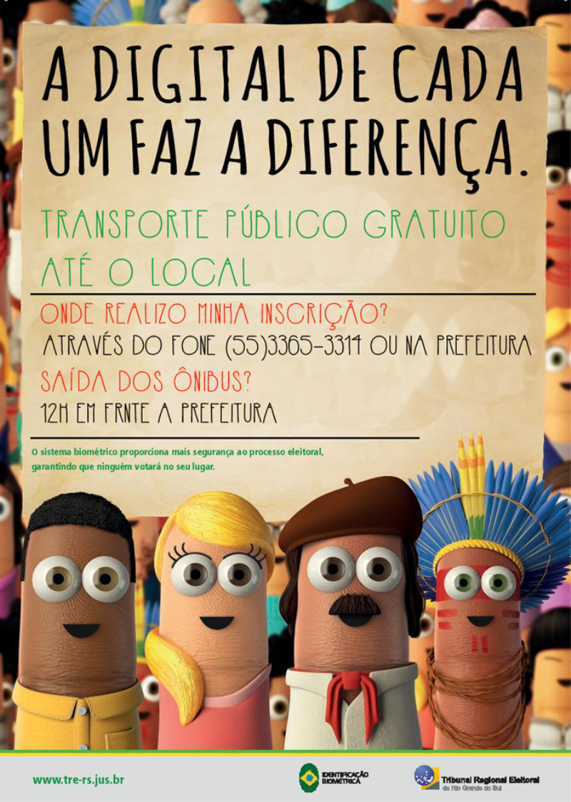 Município disponibiliza transporte gratuito para recadastramento biométrico