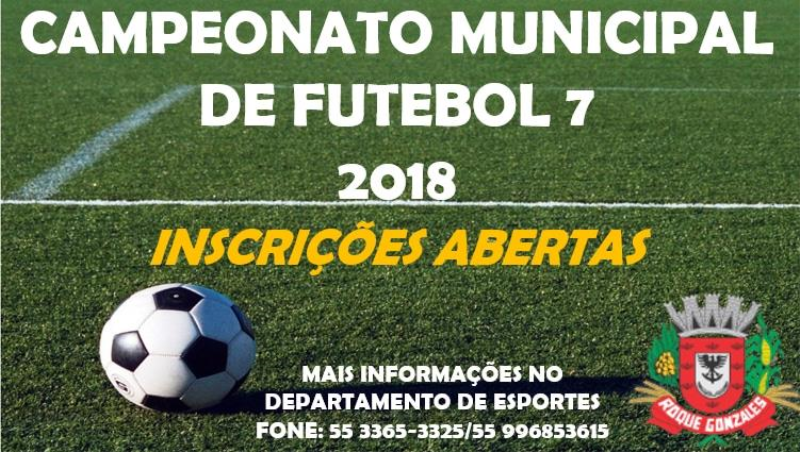 ABERTAS AS INSCRIÇÕES DO CAMPEONATO MUNICIPAL DE FUTEBOL 7