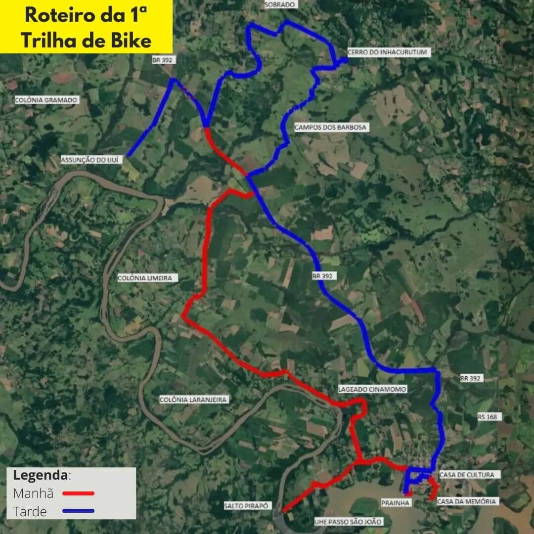 ROTEIRO DA 1ª TRILHA DE BIKE