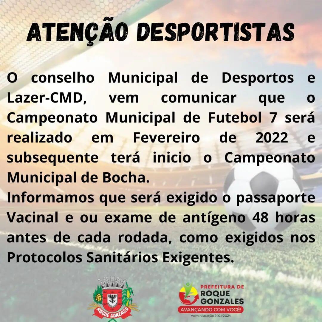 COMUNICADO DO CMD ROQUE GONZALES