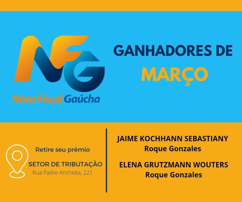 GANHADORES DA NFG DO MÊS DE MARÇO/22