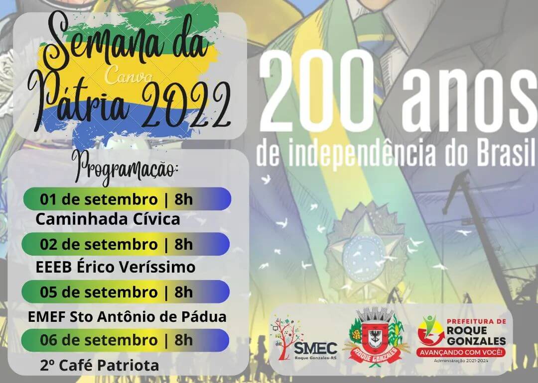 PROGRAMAÇÃO SEMANA DA PÁTRIA 2022