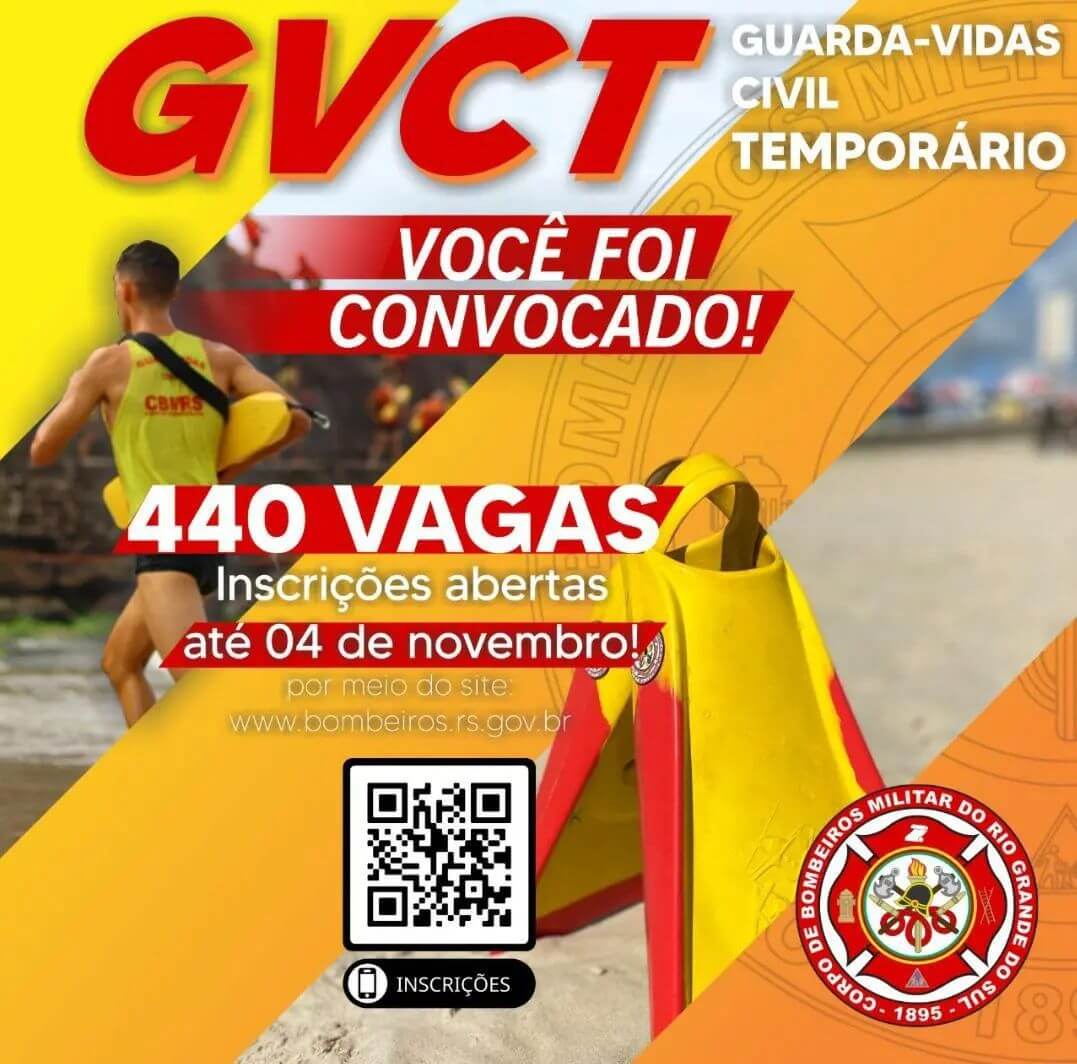 INSCRIÇÕES ABERTAS PARA GUARDA-VIDAS CIVIL TEMPORÁRIO