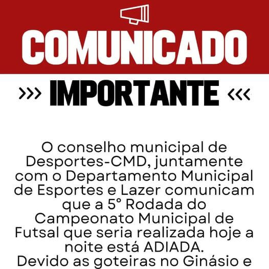COMUNICADO IMPORTANTE