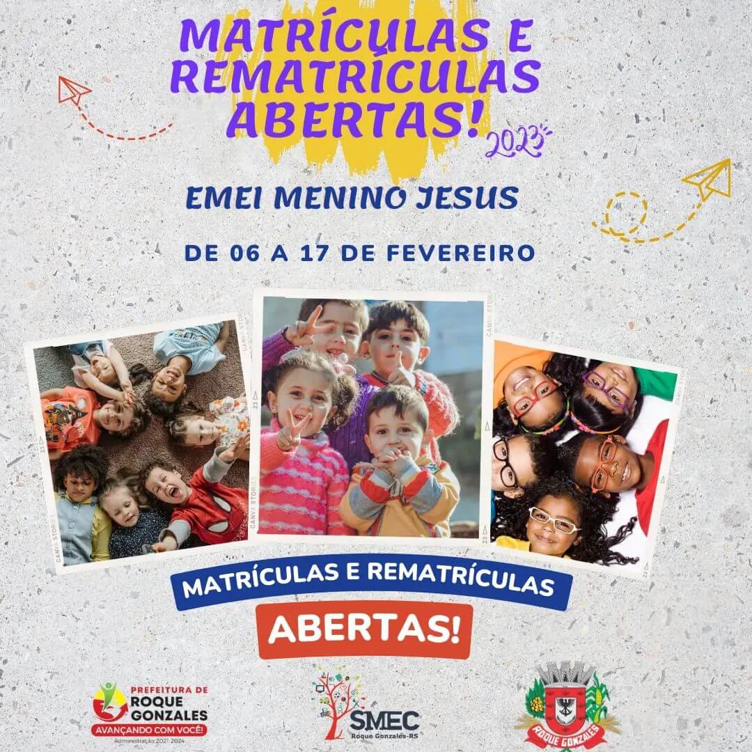  REABRE O PERÍODO DAS MATRÍCULA E REMATRÍCULAS NAS ESCOLAS MUNICIPAIS