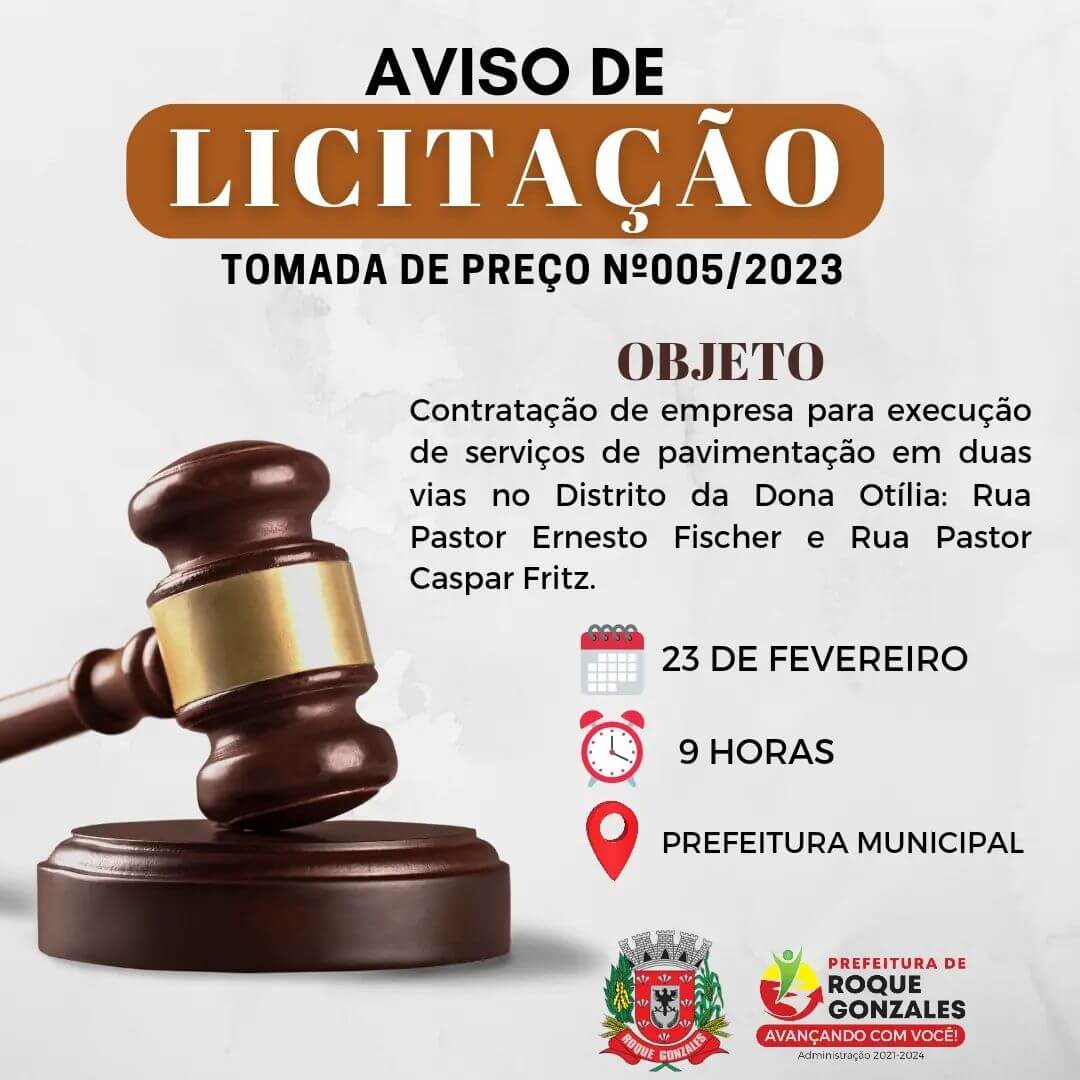MUNICÍPIO ABRE PROCESSO LICITATÓRIO PARA PAVIMENTAÇÃO NO DISTRITO DE DONA OTÍLIA